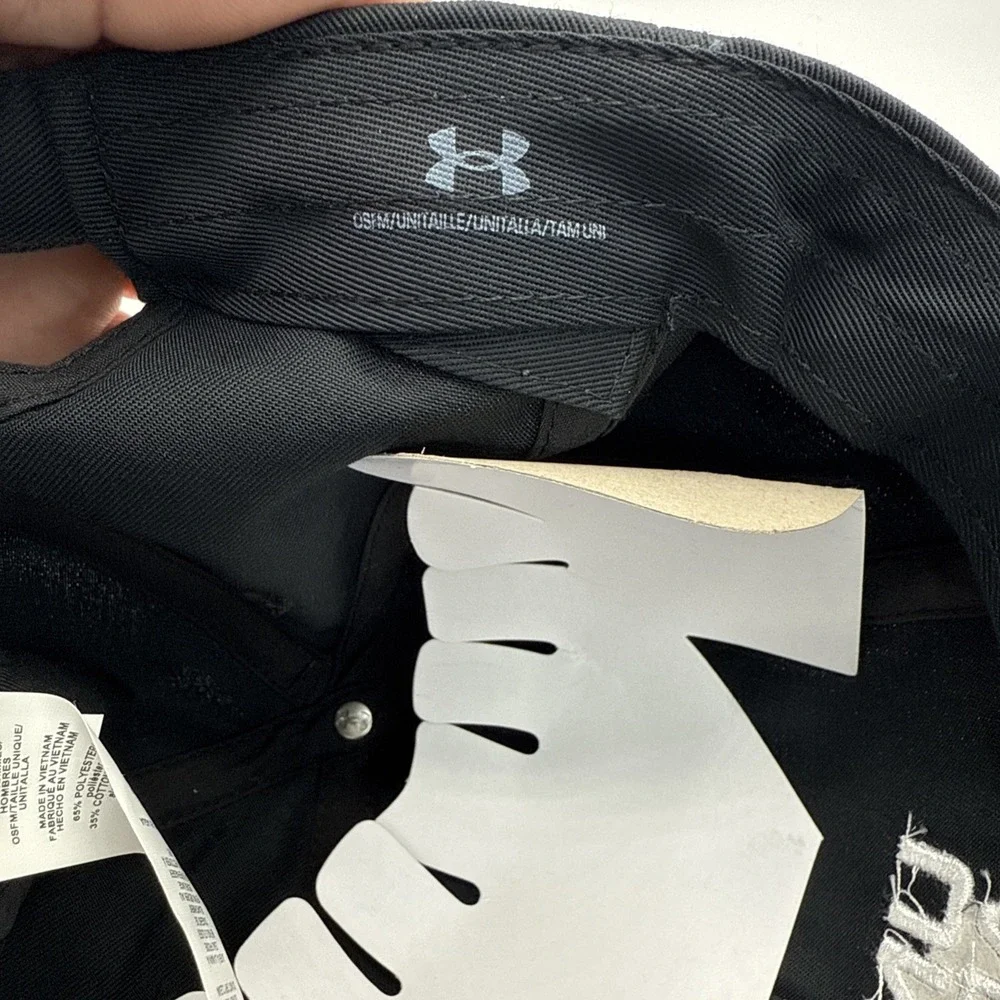 Under Armour Chino Hat Cap Black White Pink  Adjustable ‎ Strapback NWT